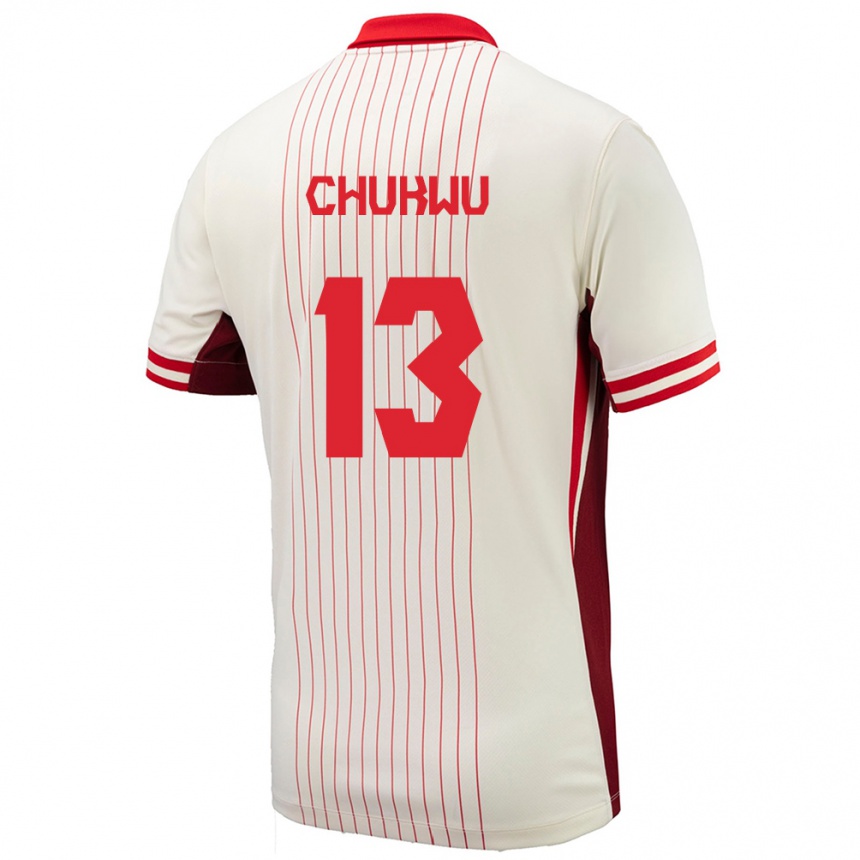 レディースフットボールカナダRichard Chukwu#13白アウェイシャツ24-26ジャージーユニフォーム