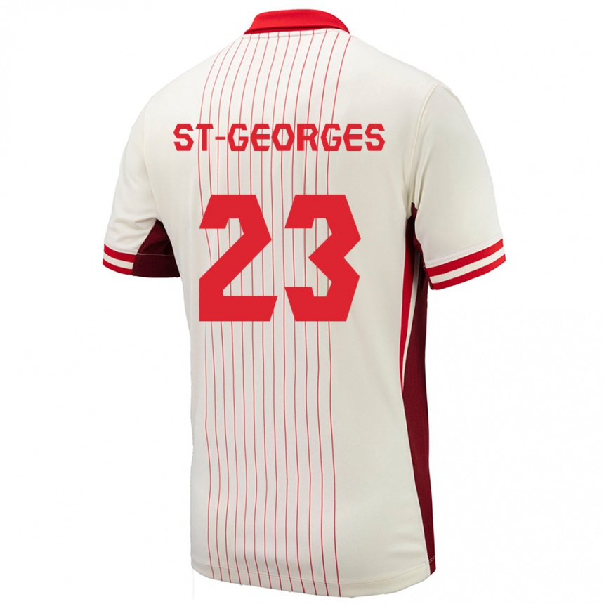 レディースフットボールカナダビアンカ・セント・ジョージズ#23白アウェイシャツ24-26ジャージーユニフォーム