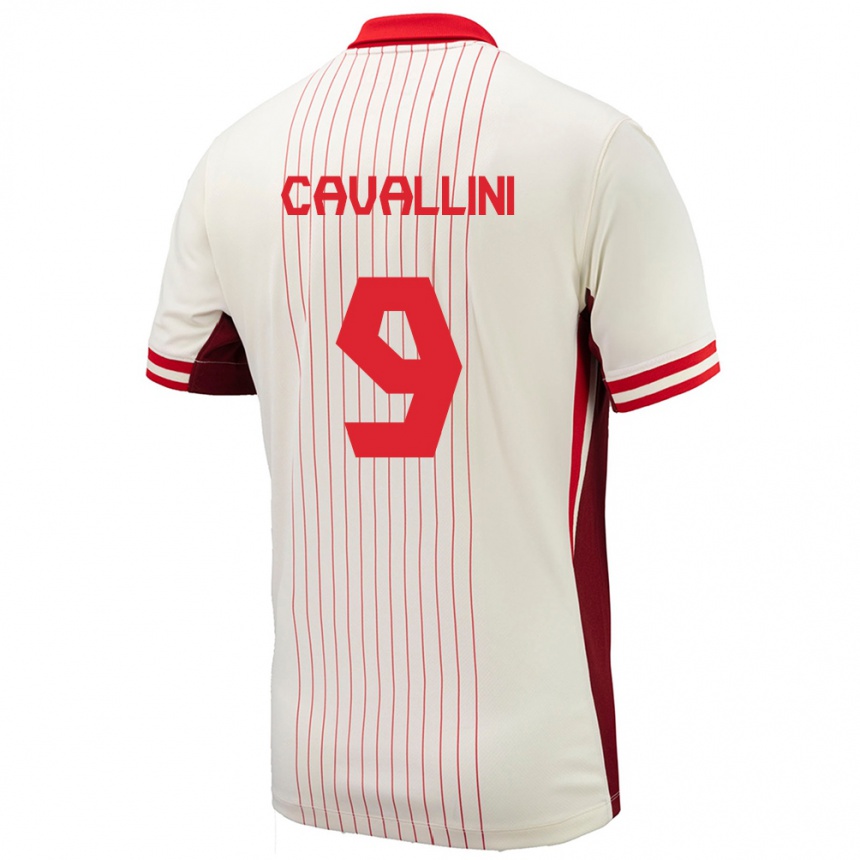 レディースフットボールカナダルカス･カヴァリーニ #9白アウェイシャツ24-26ジャージーユニフォーム