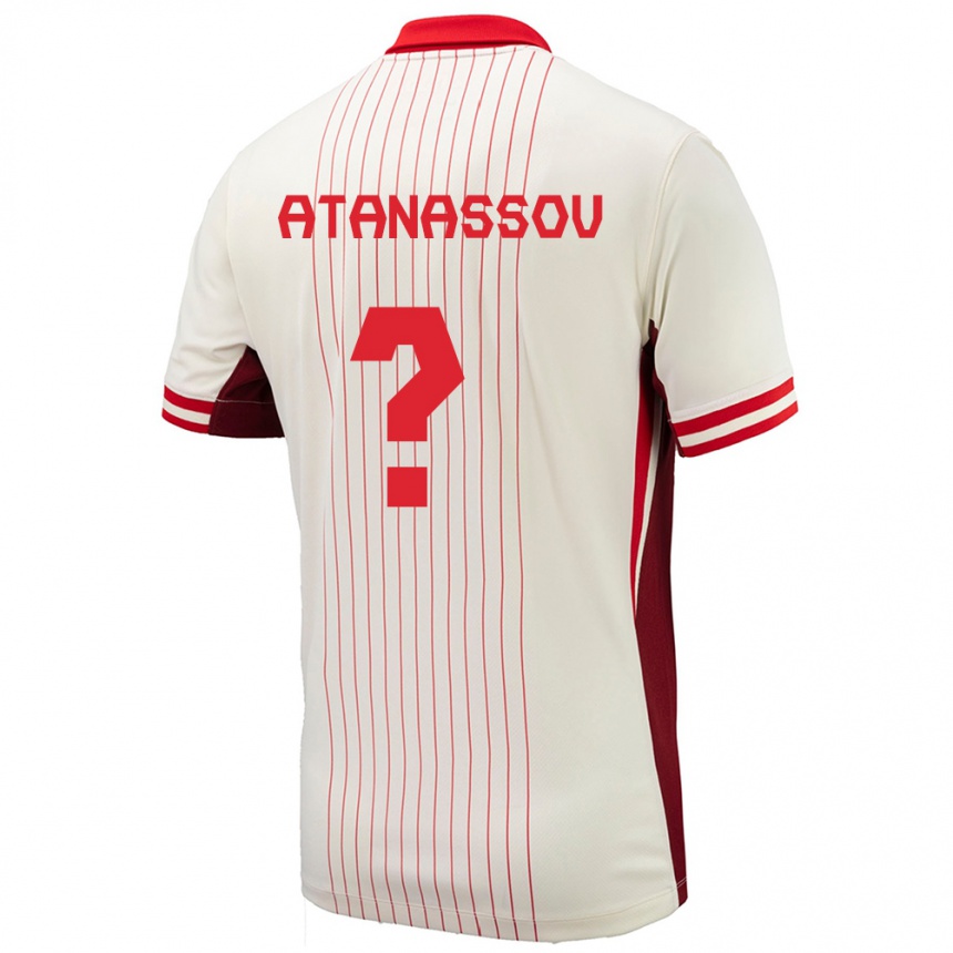 レディースフットボールカナダゲオルギ・アタナソフ#0白アウェイシャツ24-26ジャージーユニフォーム