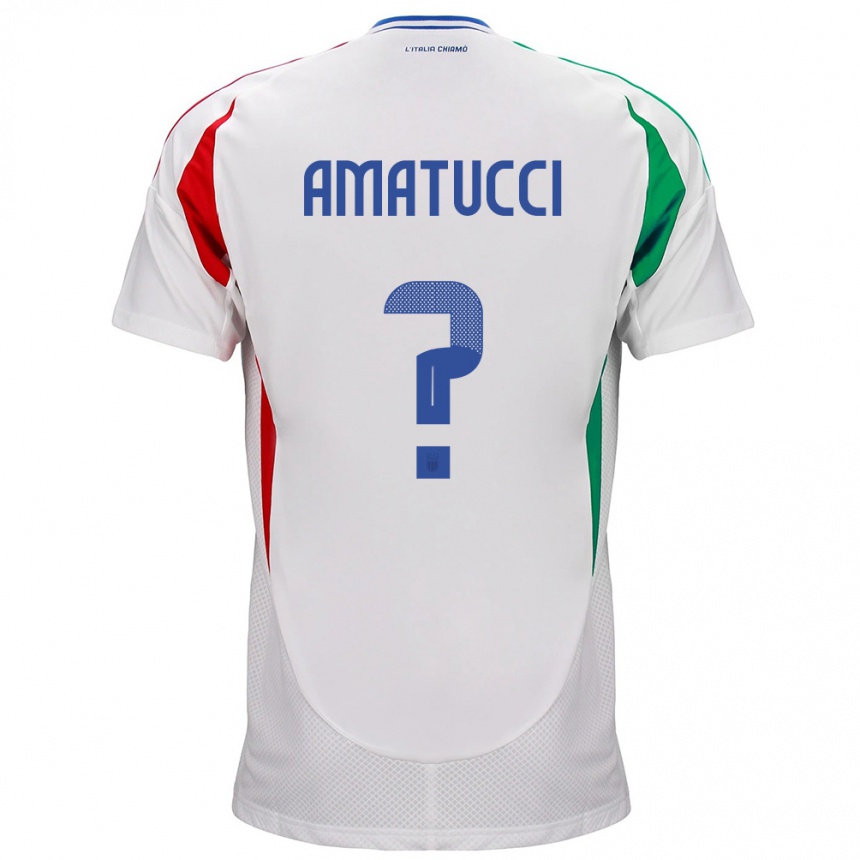 レディースフットボールイタリアLorenzo Amatucci#0白アウェイシャツ24-26ジャージーユニフォーム