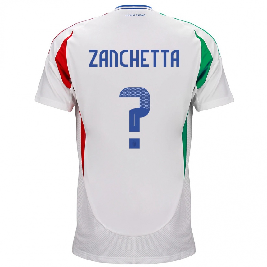 レディースフットボールイタリアMattia Zanchetta#0白アウェイシャツ24-26ジャージーユニフォーム