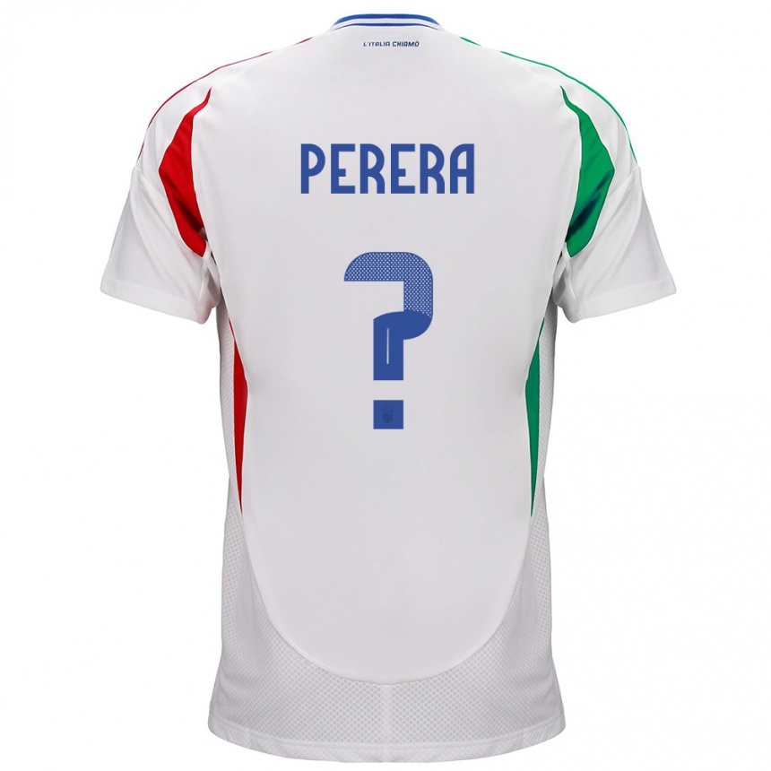 レディースフットボールイタリアNirash Perera#0白アウェイシャツ24-26ジャージーユニフォーム