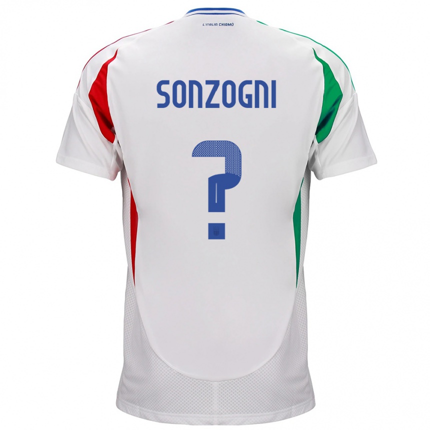 レディースフットボールイタリアMattia Sonzogni#0白アウェイシャツ24-26ジャージーユニフォーム