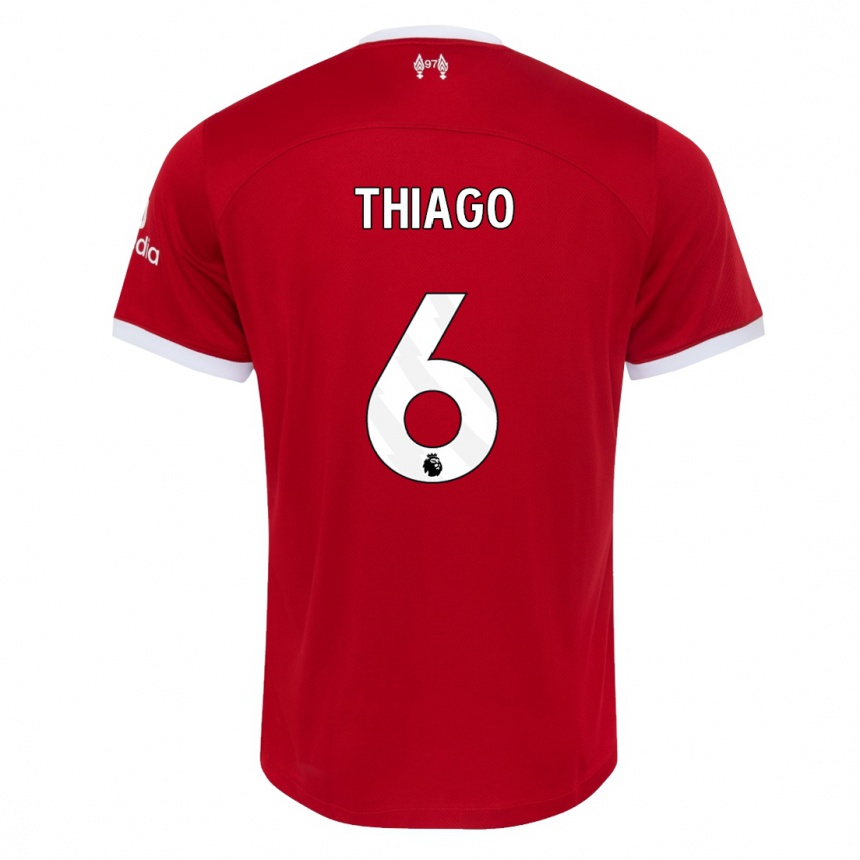 キッズフットボールチアゴ・アルカンタラ#6赤ホームシャツ2023/24ジャージーユニフォーム