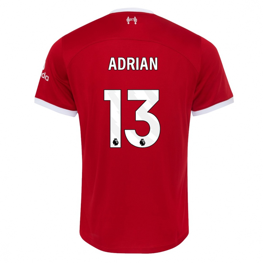 キッズフットボールエイドリアン#13赤ホームシャツ2023/24ジャージーユニフォーム