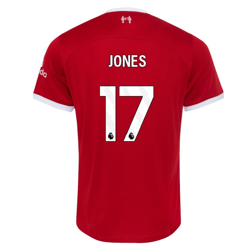 キッズフットボールカーティス・ジョーンズ#17赤ホームシャツ2023/24ジャージーユニフォーム