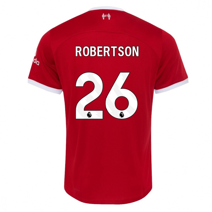 キッズフットボールアンドリュー・ロバートソン#26赤ホームシャツ2023/24ジャージーユニフォーム