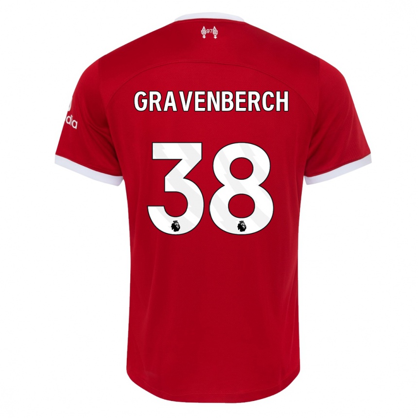 キッズフットボールライアン・グラフェンベルフ#38赤ホームシャツ2023/24ジャージーユニフォーム