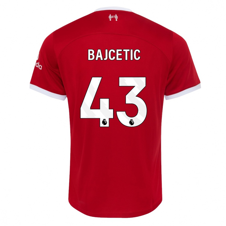 キッズフットボールステファン・バイチェティック#43赤ホームシャツ2023/24ジャージーユニフォーム