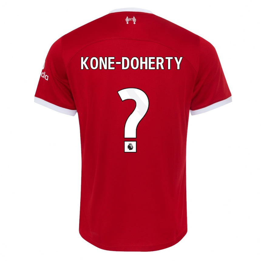 キッズフットボールトレント・コーン・ドハティ#0赤ホームシャツ2023/24ジャージーユニフォーム