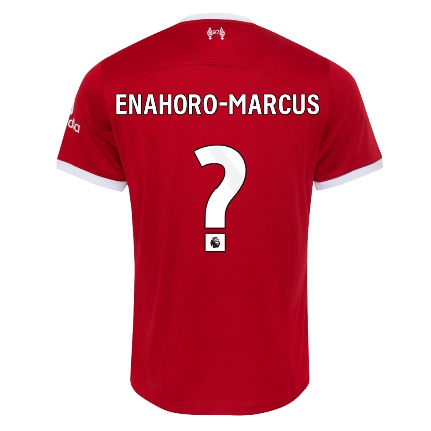 キッズフットボールルイス・エナホロ＝マーカス#0赤ホームシャツ2023/24ジャージーユニフォーム