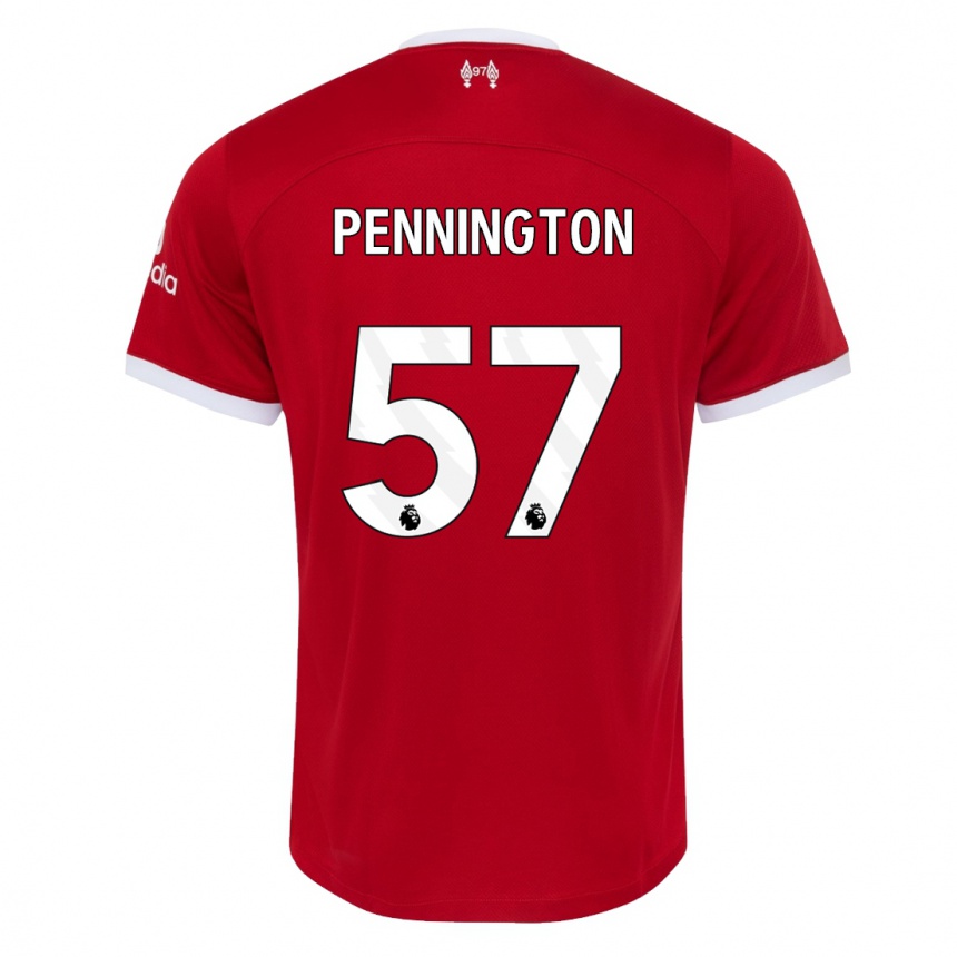 キッズフットボールコーディーペニントン#57赤ホームシャツ2023/24ジャージーユニフォーム
