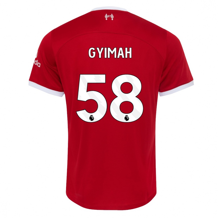 キッズフットボールフランシス・ギマ#58赤ホームシャツ2023/24ジャージーユニフォーム