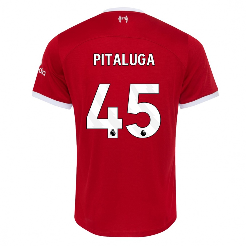 キッズフットボールマルセロ・ピタルガ#45赤ホームシャツ2023/24ジャージーユニフォーム