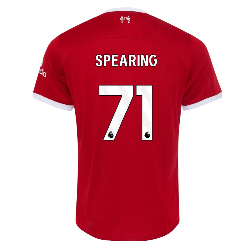キッズフットボールジェイ・スピーリング#71赤ホームシャツ2023/24ジャージーユニフォーム