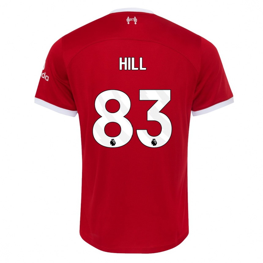 キッズフットボールトム・ヒル#83赤ホームシャツ2023/24ジャージーユニフォーム