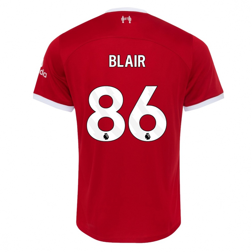 キッズフットボールハーベイ・ブレア#86赤ホームシャツ2023/24ジャージーユニフォーム