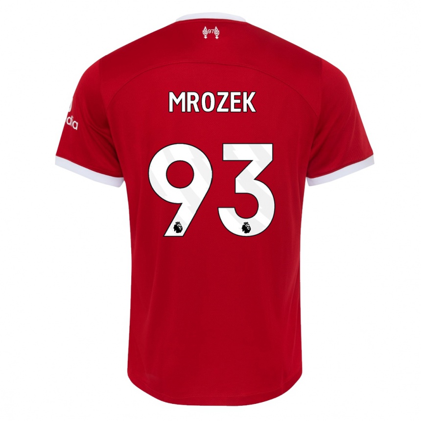 キッズフットボールファビアン・モゼク#93赤ホームシャツ2023/24ジャージーユニフォーム