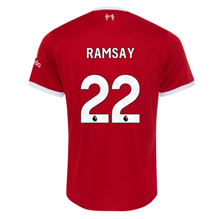 キッズフットボールカルヴィン・ラムゼイ#22赤ホームシャツ2023/24ジャージーユニフォーム
