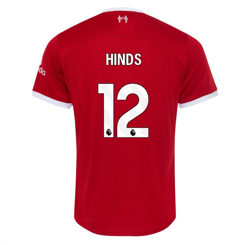 キッズフットボールテイラー・ハインズ#12赤ホームシャツ2023/24ジャージーユニフォーム