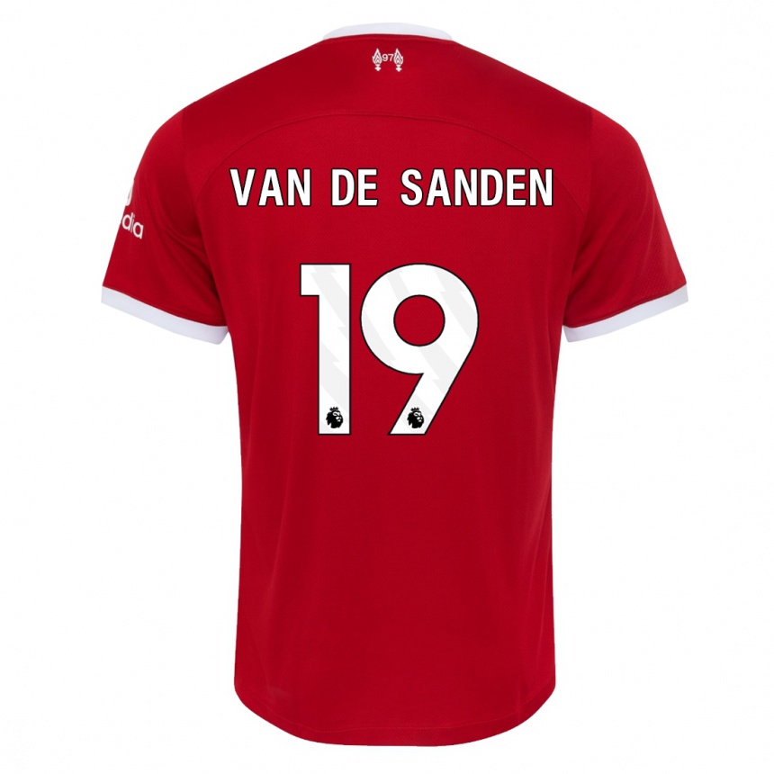 キッズフットボールシャニセ・ファンデサンデン#19赤ホームシャツ2023/24ジャージーユニフォーム