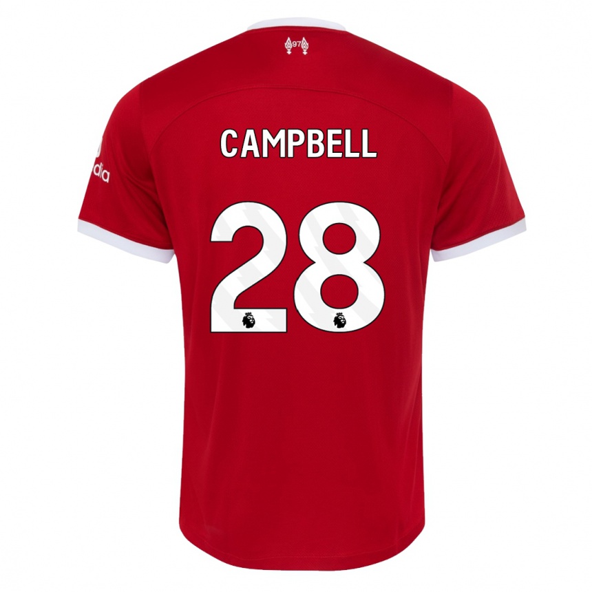 キッズフットボールメーガン・キャンベル#28赤ホームシャツ2023/24ジャージーユニフォーム