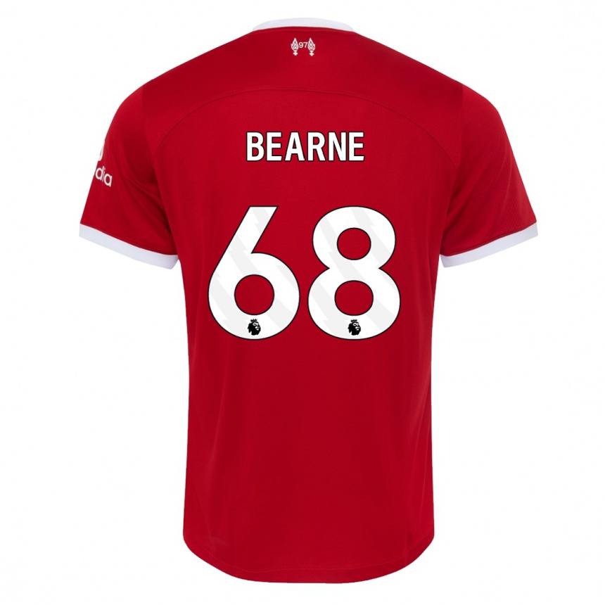 キッズフットボールジャック・ベアルン#68赤ホームシャツ2023/24ジャージーユニフォーム