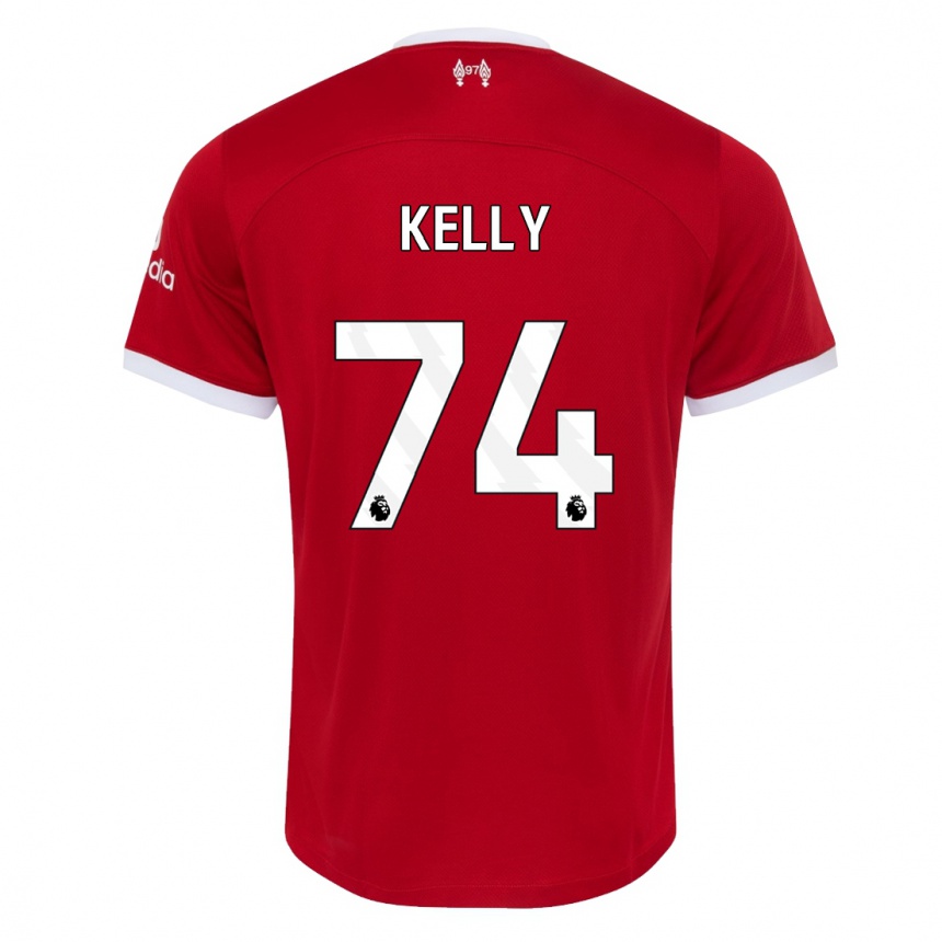 キッズフットボールオスカー・ケリー#74赤ホームシャツ2023/24ジャージーユニフォーム