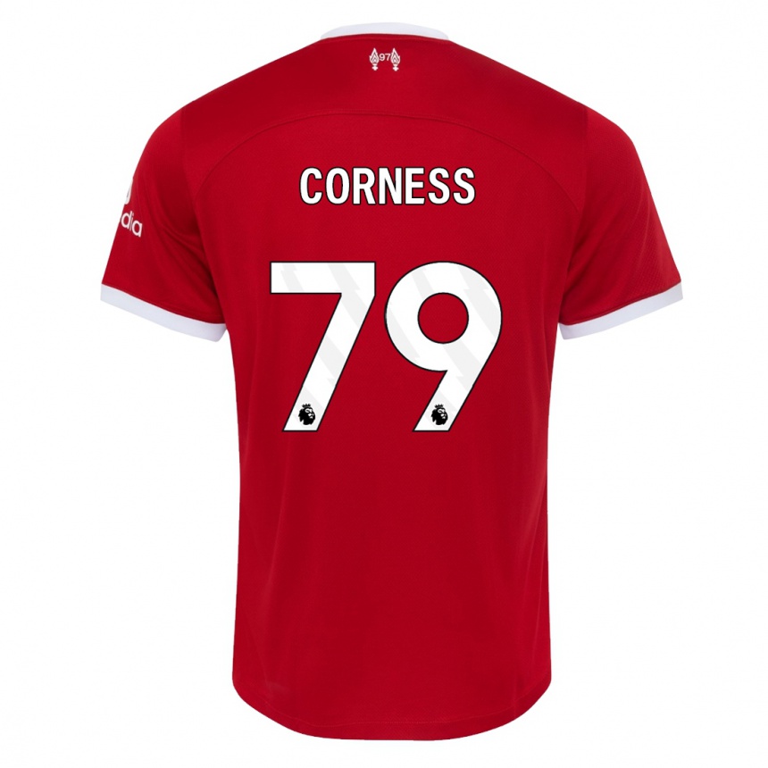 キッズフットボールドミニク・コーネス#79赤ホームシャツ2023/24ジャージーユニフォーム