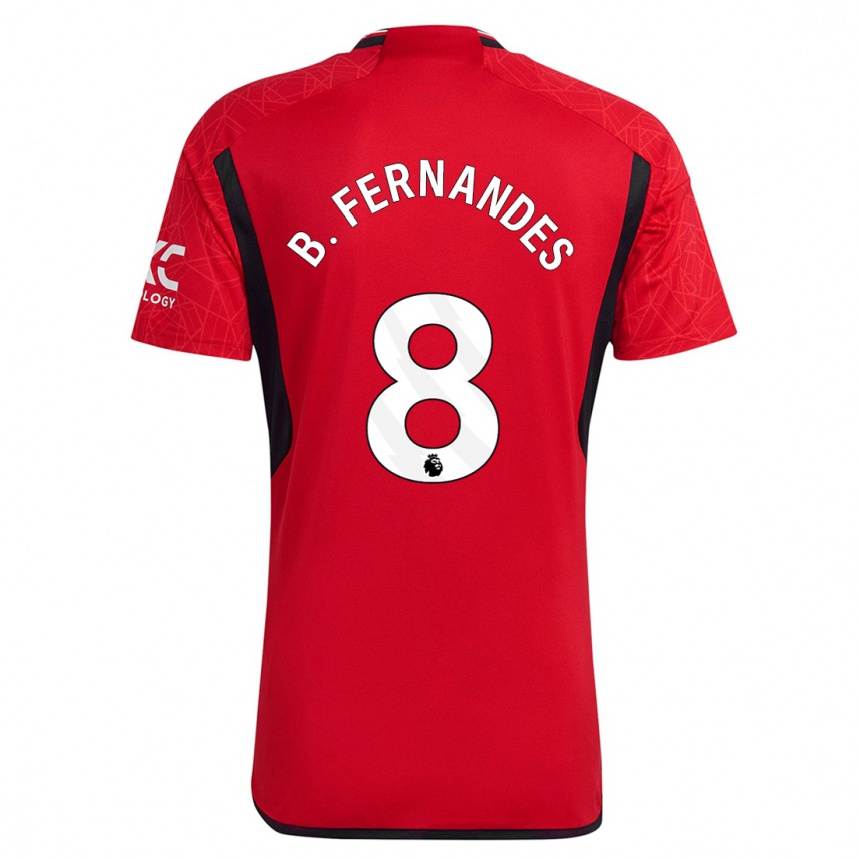 キッズフットボールブルーノ・フェルナンデス#8赤ホームシャツ2023/24ジャージーユニフォーム