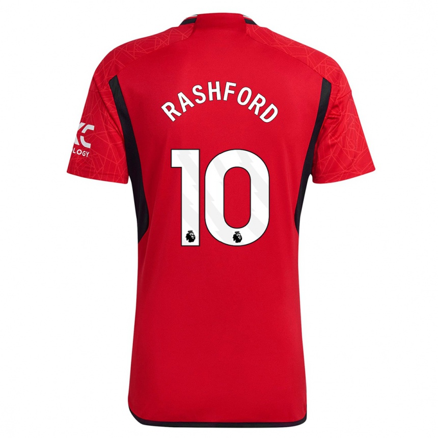 キッズフットボールマーカス・ラッシュフォード#10赤ホームシャツ2023/24ジャージーユニフォーム