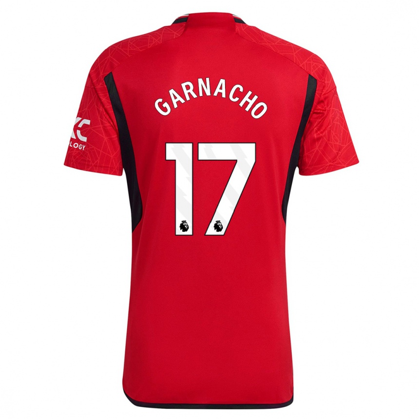 キッズフットボールアレハンドロ・ガルナチョ#17赤ホームシャツ2023/24ジャージーユニフォーム