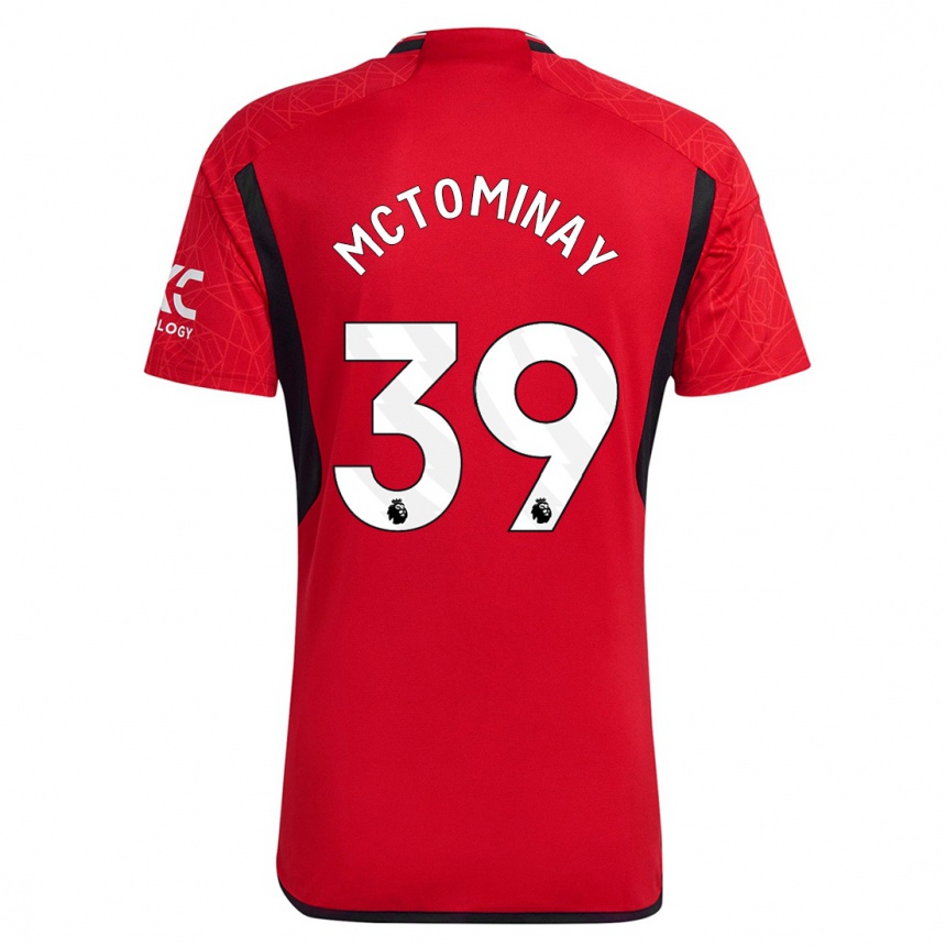 キッズフットボールスコット・マクトミネイ#39赤ホームシャツ2023/24ジャージーユニフォーム