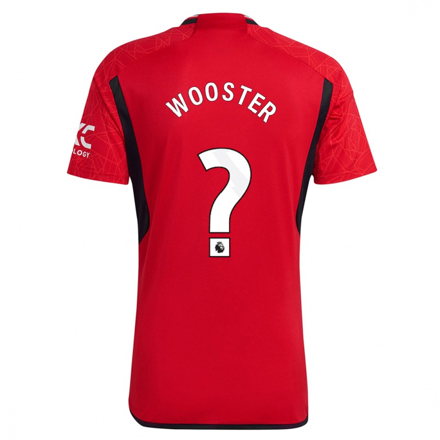 キッズフットボールトム・ウォースター#0赤ホームシャツ2023/24ジャージーユニフォーム