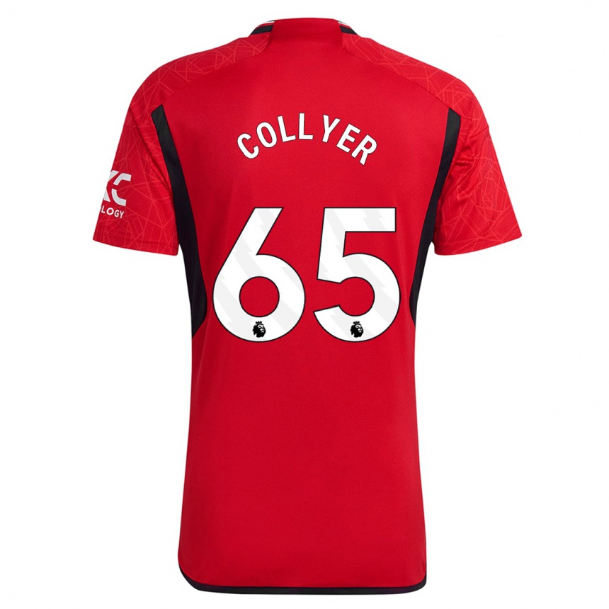 キッズフットボールトビー・コリアー#65赤ホームシャツ2023/24ジャージーユニフォーム