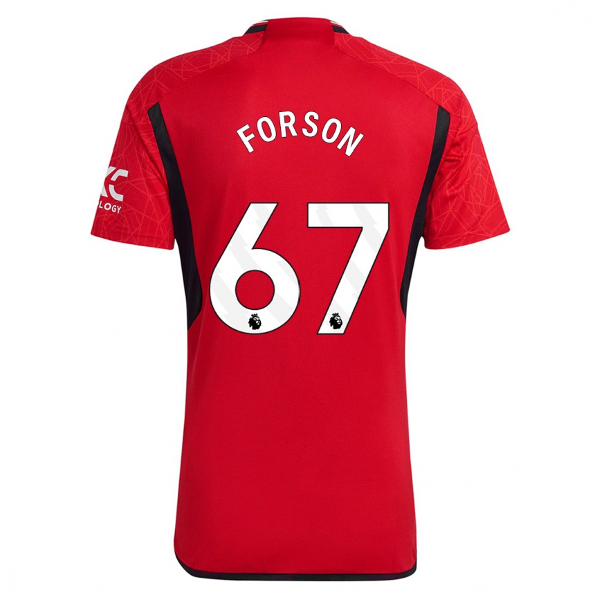 キッズフットボールオマリ・ネイサン・フォーソン#67赤ホームシャツ2023/24ジャージーユニフォーム