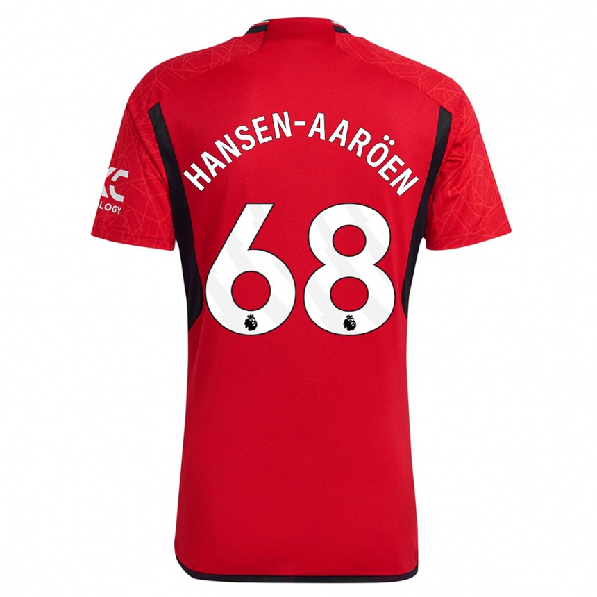 キッズフットボールイサク・ハンセン=アーレン#68赤ホームシャツ2023/24ジャージーユニフォーム