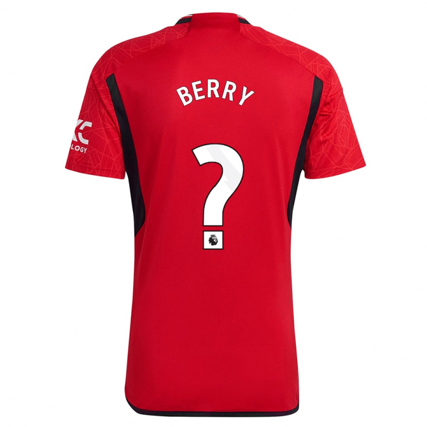 キッズフットボールアダム・ベリー#0赤ホームシャツ2023/24ジャージーユニフォーム