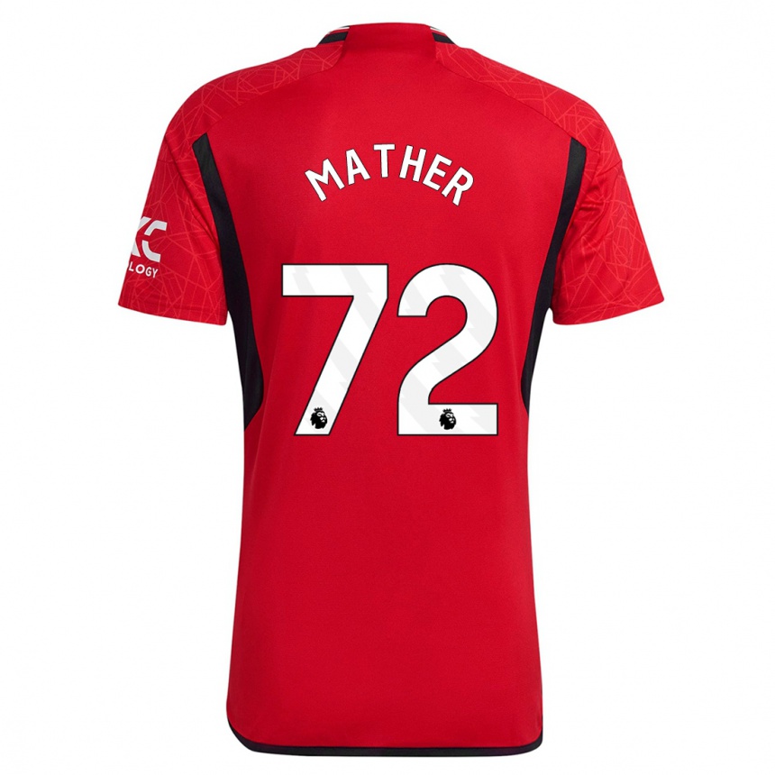 キッズフットボールサム・マザー#72赤ホームシャツ2023/24ジャージーユニフォーム