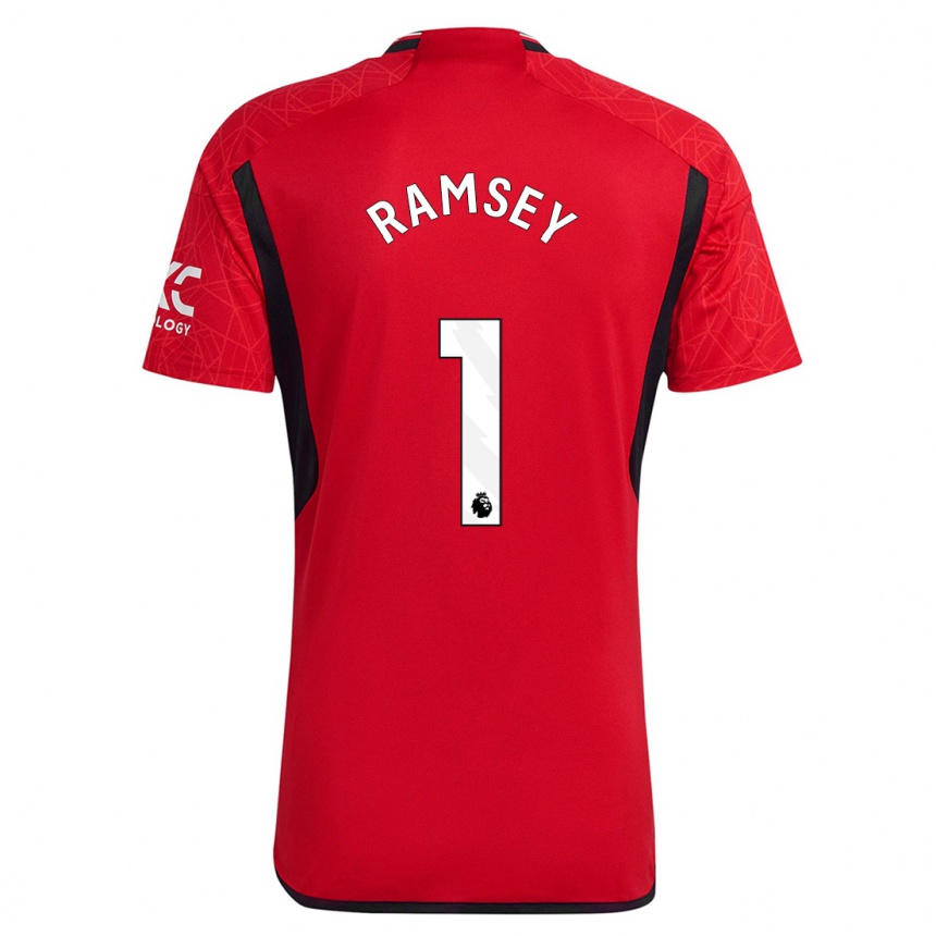 キッズフットボールエミリー・ラムジー#1赤ホームシャツ2023/24ジャージーユニフォーム