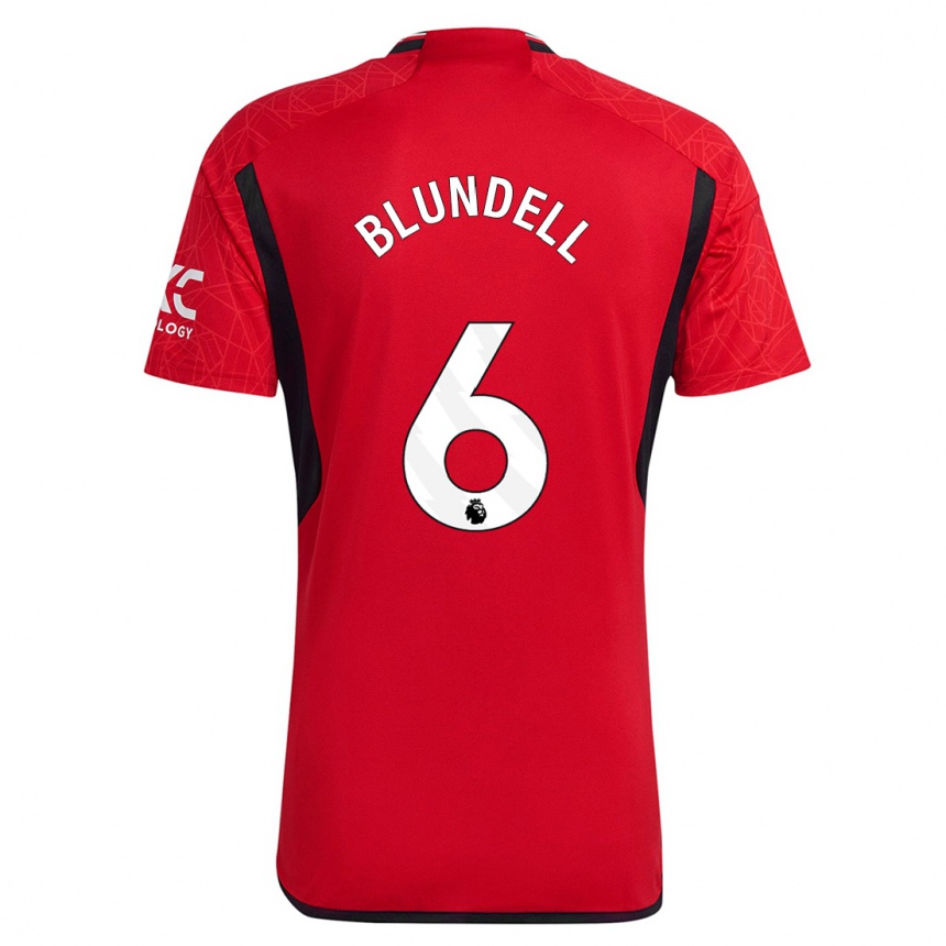 キッズフットボールハンナ・ブランデル#6赤ホームシャツ2023/24ジャージーユニフォーム