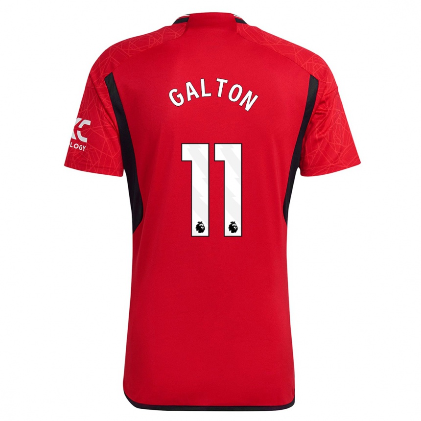 キッズフットボールリア・ガルトン#11赤ホームシャツ2023/24ジャージーユニフォーム