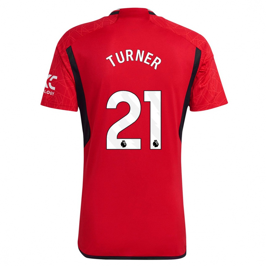 キッズフットボールミリー・ターナー#21赤ホームシャツ2023/24ジャージーユニフォーム