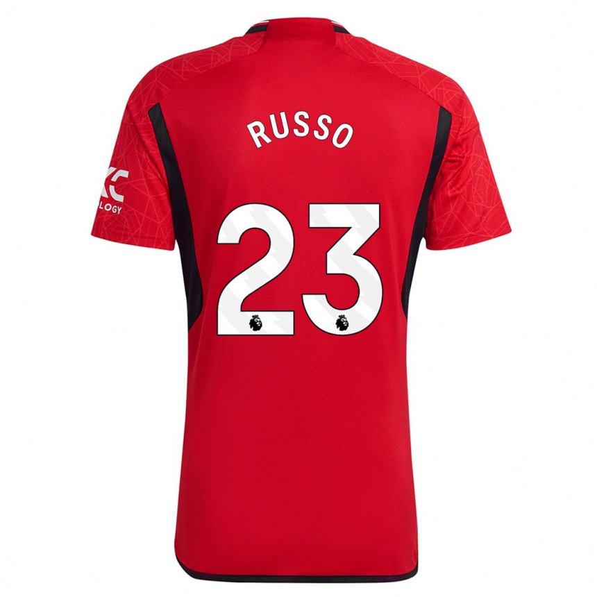 キッズフットボールアレッシア・ルッソ#23赤ホームシャツ2023/24ジャージーユニフォーム