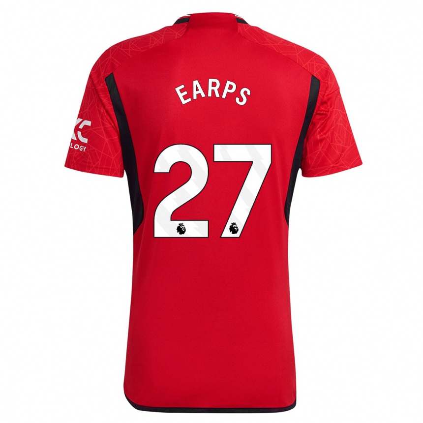 キッズフットボールメアリー・アープス#27赤ホームシャツ2023/24ジャージーユニフォーム
