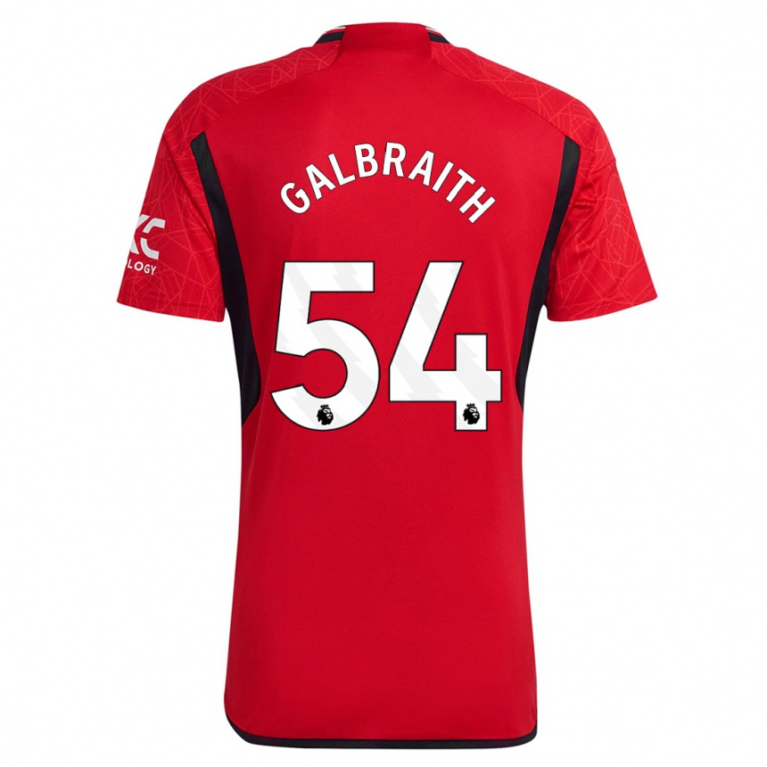 キッズフットボールイーサン・ガルブレイス#54赤ホームシャツ2023/24ジャージーユニフォーム