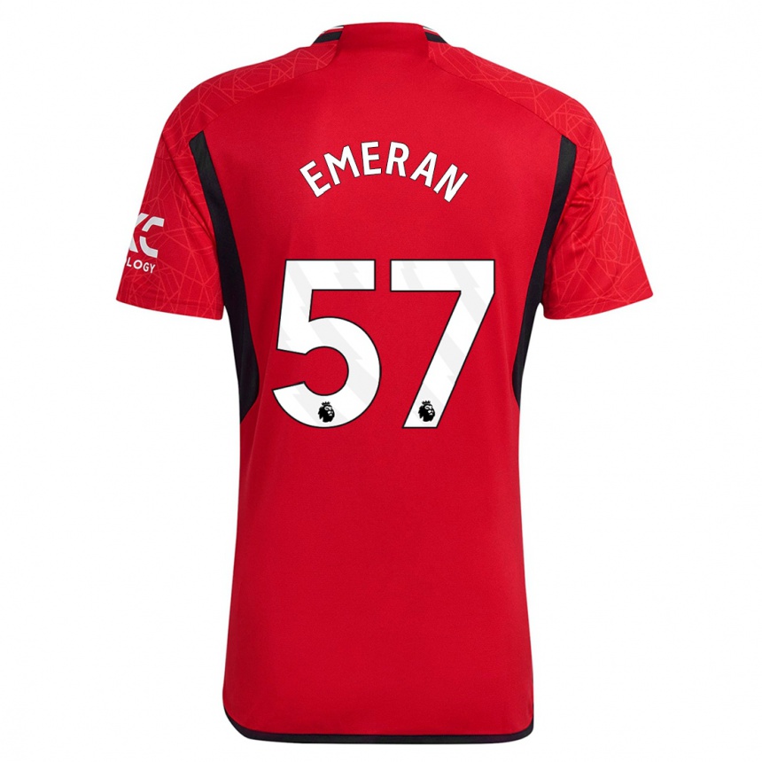 キッズフットボールノーム・エメラン#57赤ホームシャツ2023/24ジャージーユニフォーム