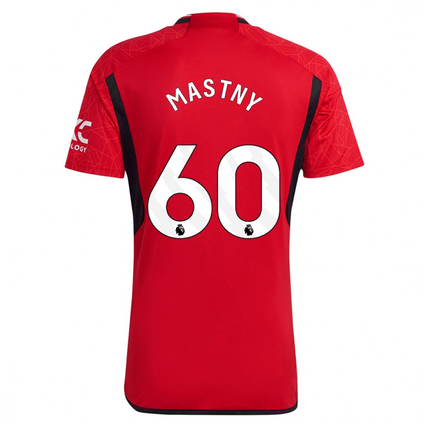 キッズフットボールオンドジェイ・マストニー#60赤ホームシャツ2023/24ジャージーユニフォーム