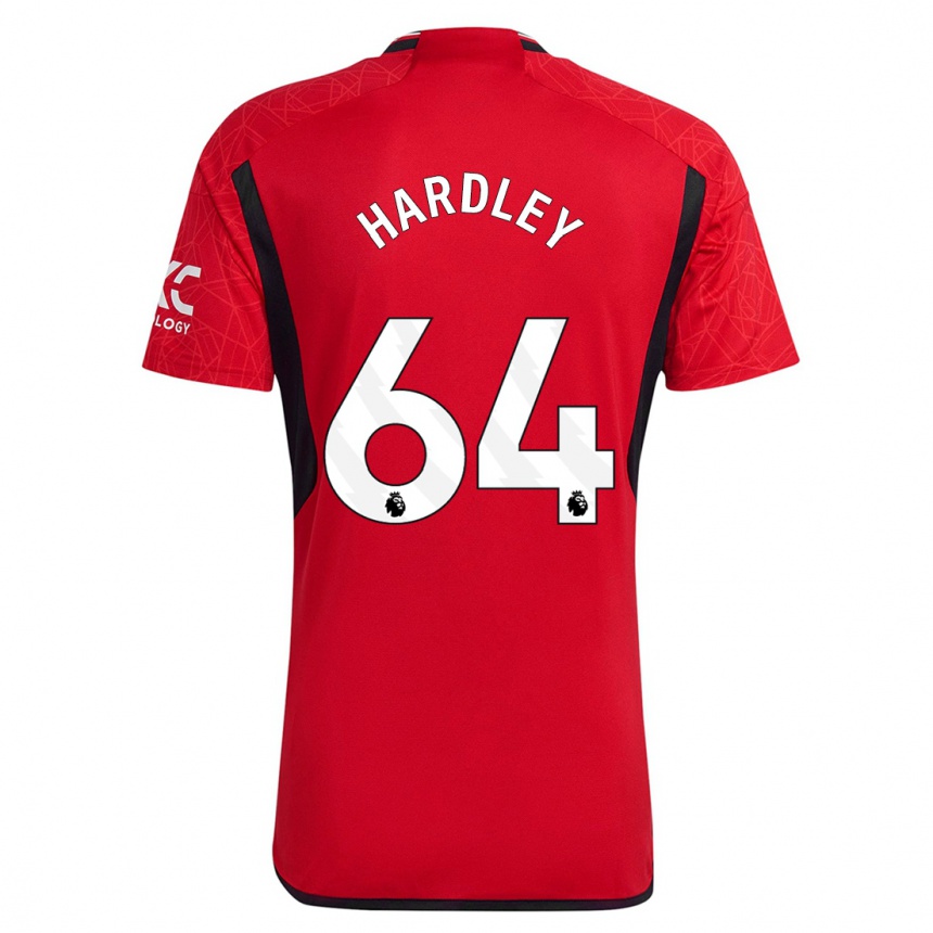 キッズフットボールビョルン・ハードリー#64赤ホームシャツ2023/24ジャージーユニフォーム